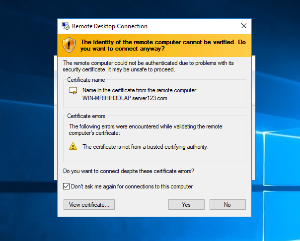 Connect With RDP Through Desktop