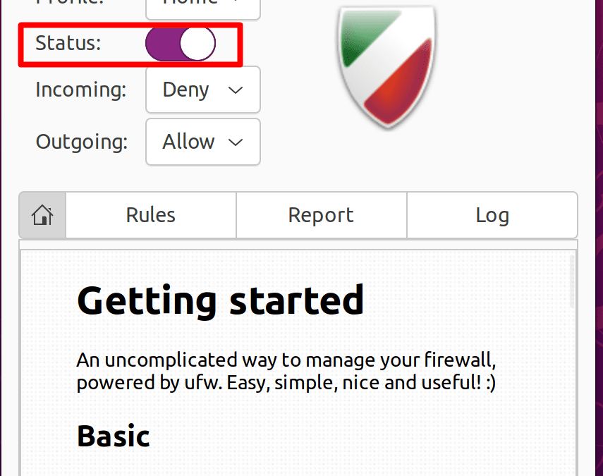 How to use Firewall gui in ubuntu Linux