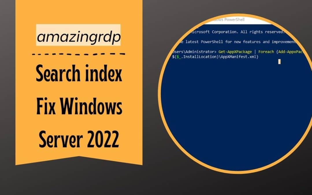 Search Index fix windows server
