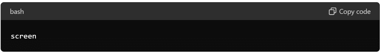 Start a new screen session